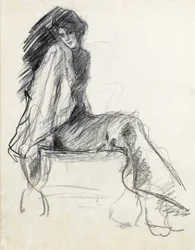 Study in Profile of Seated Woman